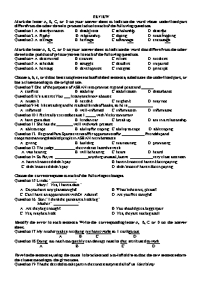 Đề thi học kì 1 môn Tiếng Anh Khối 9